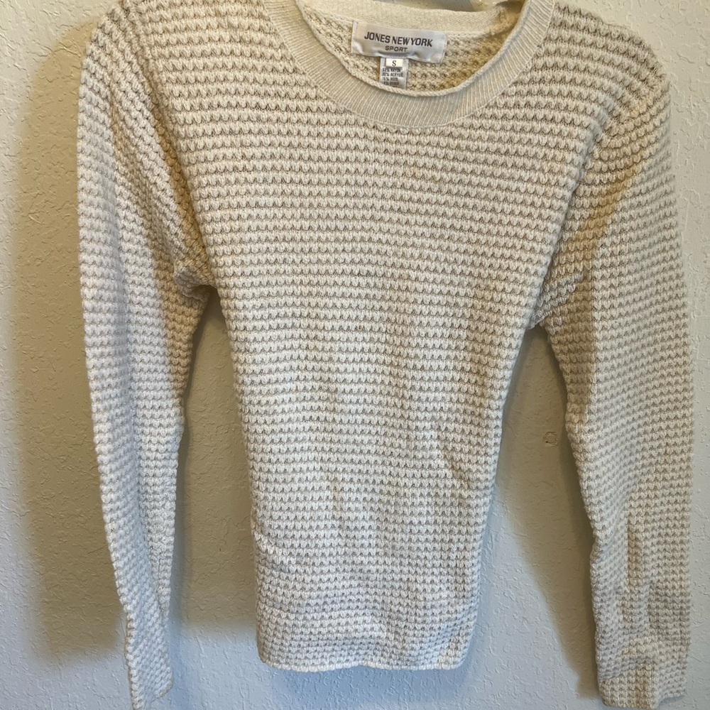 Jones New York Sport Textured Cream Sweater